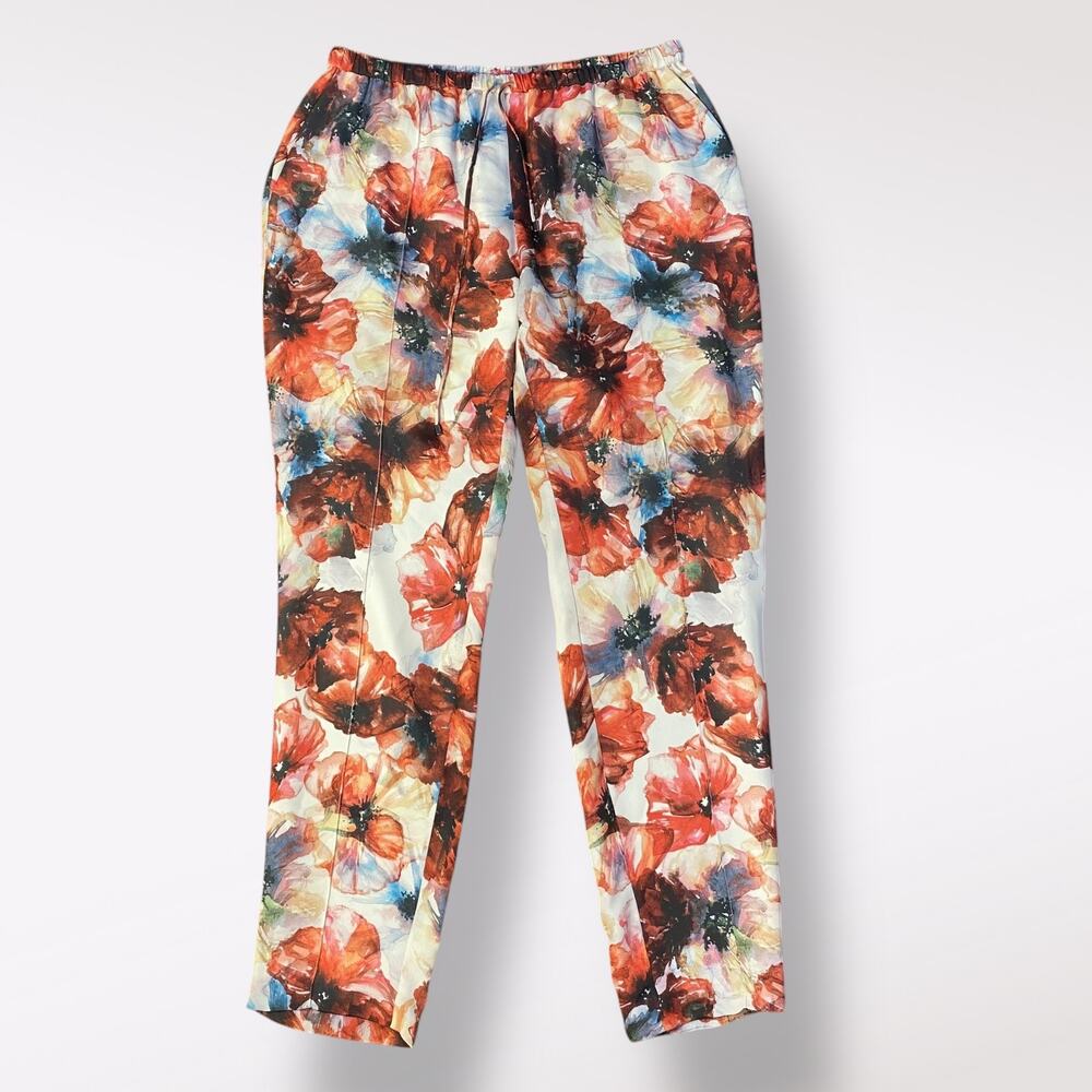 Haute Hippie Women’s Silk Floral‎ Print Slim Slouchy Pant Size S Boho Indie